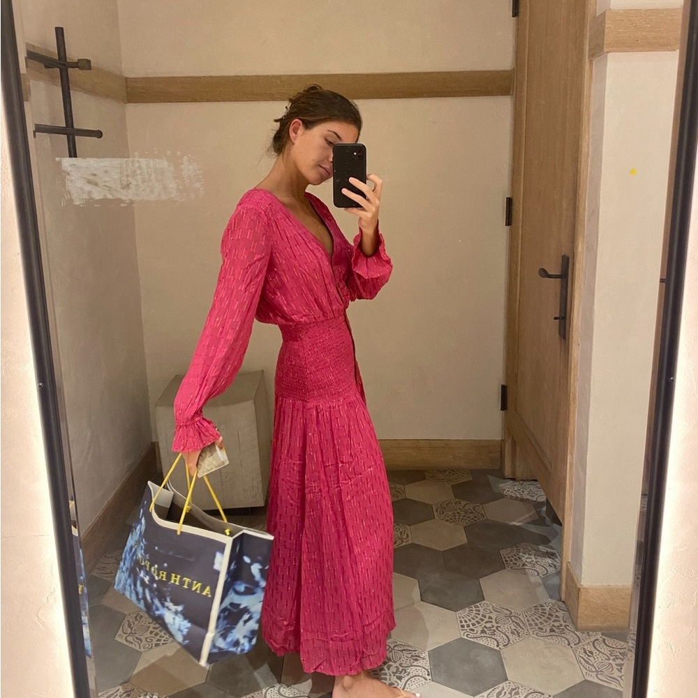 Anthropology Smoked Maxi dress